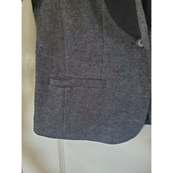 J. Crew Tuxedo 100% Wool Grey Black Preppy 1-Button Jacket Blazer, Women's 12 - Picture 7 of 13